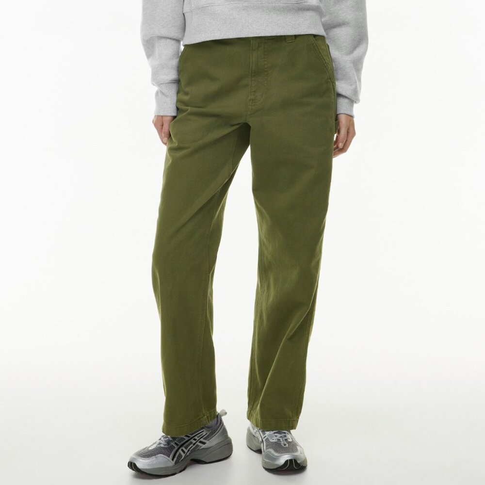 Aritzia TNA Greenwich Mid Rise Straight Leg Cotton Twill Utility Cargo Pants